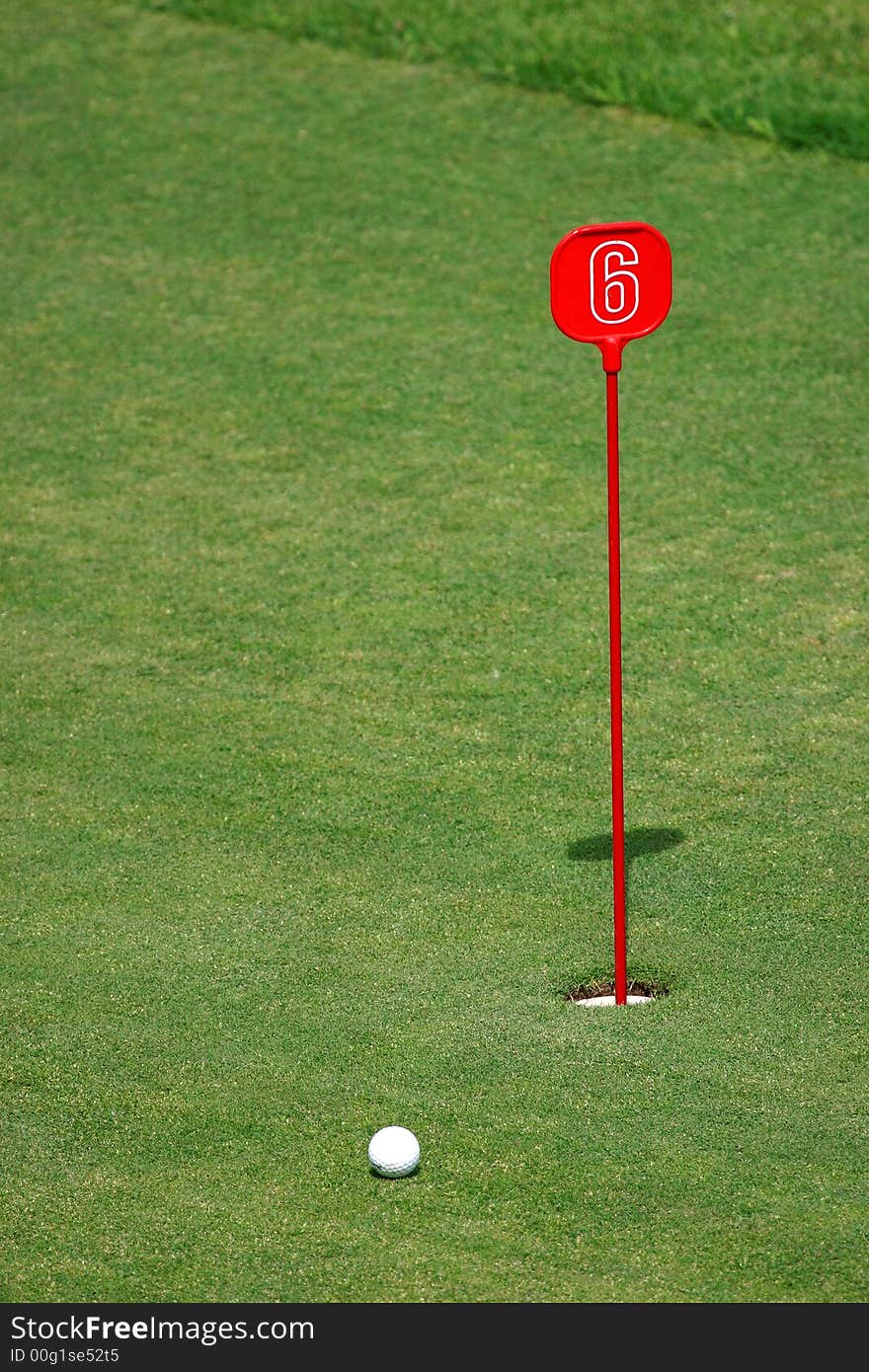 Practice in putting on the putting green