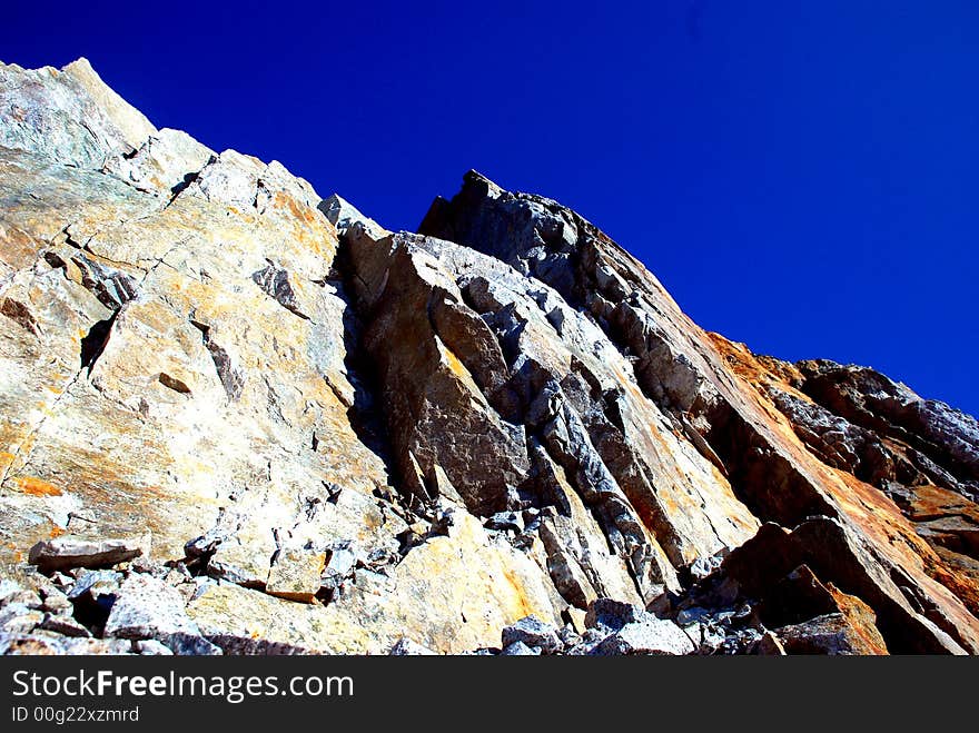 Mountain On The Blue Sky