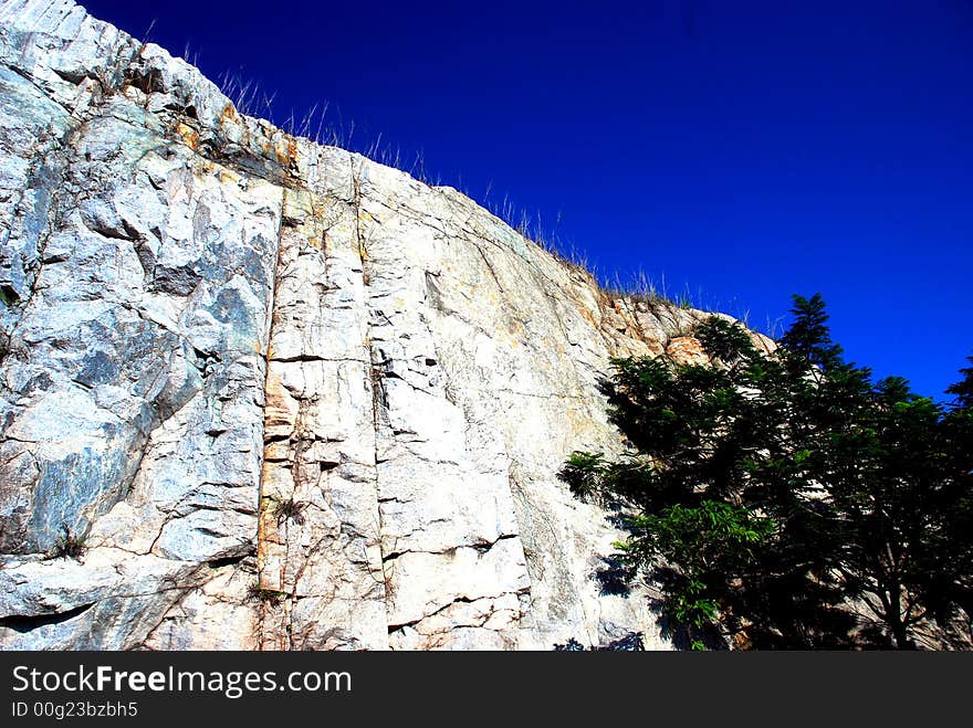 Beautiful mountain on the blue sky background