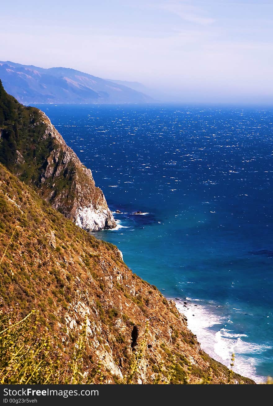 Rugged California coast around Big Sur mountains. Rugged California coast around Big Sur mountains