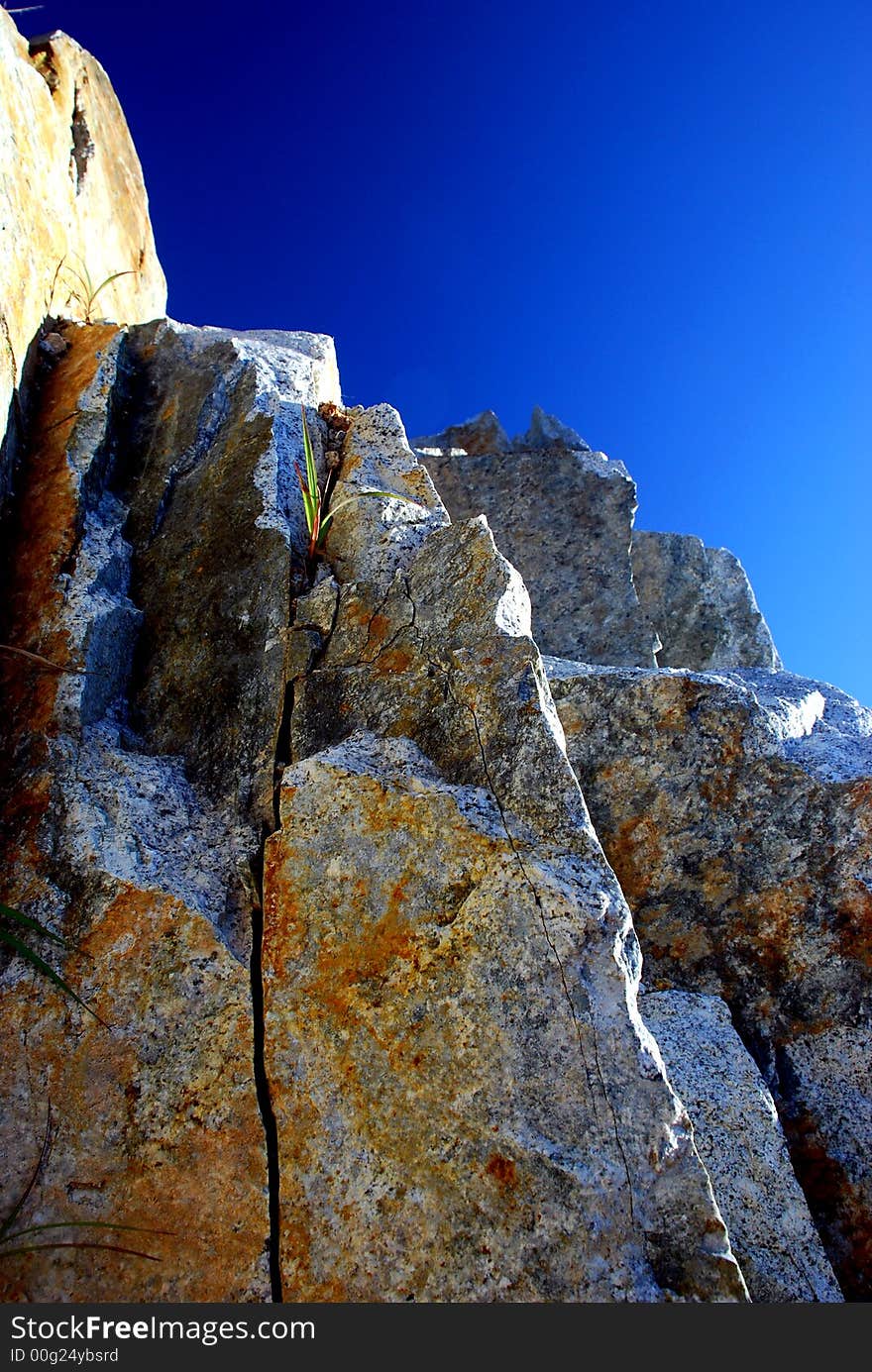 Beautiful mountain on the blue sky background