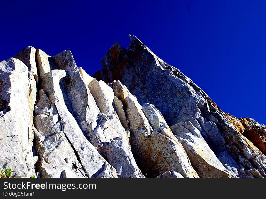 Mountain on the blue sky