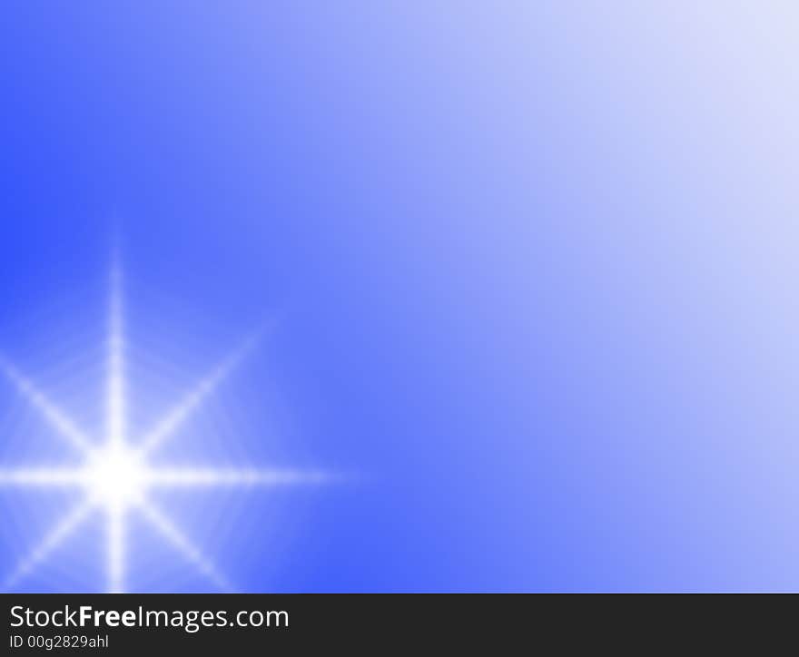 A blue background with a star in an angle. A blue background with a star in an angle