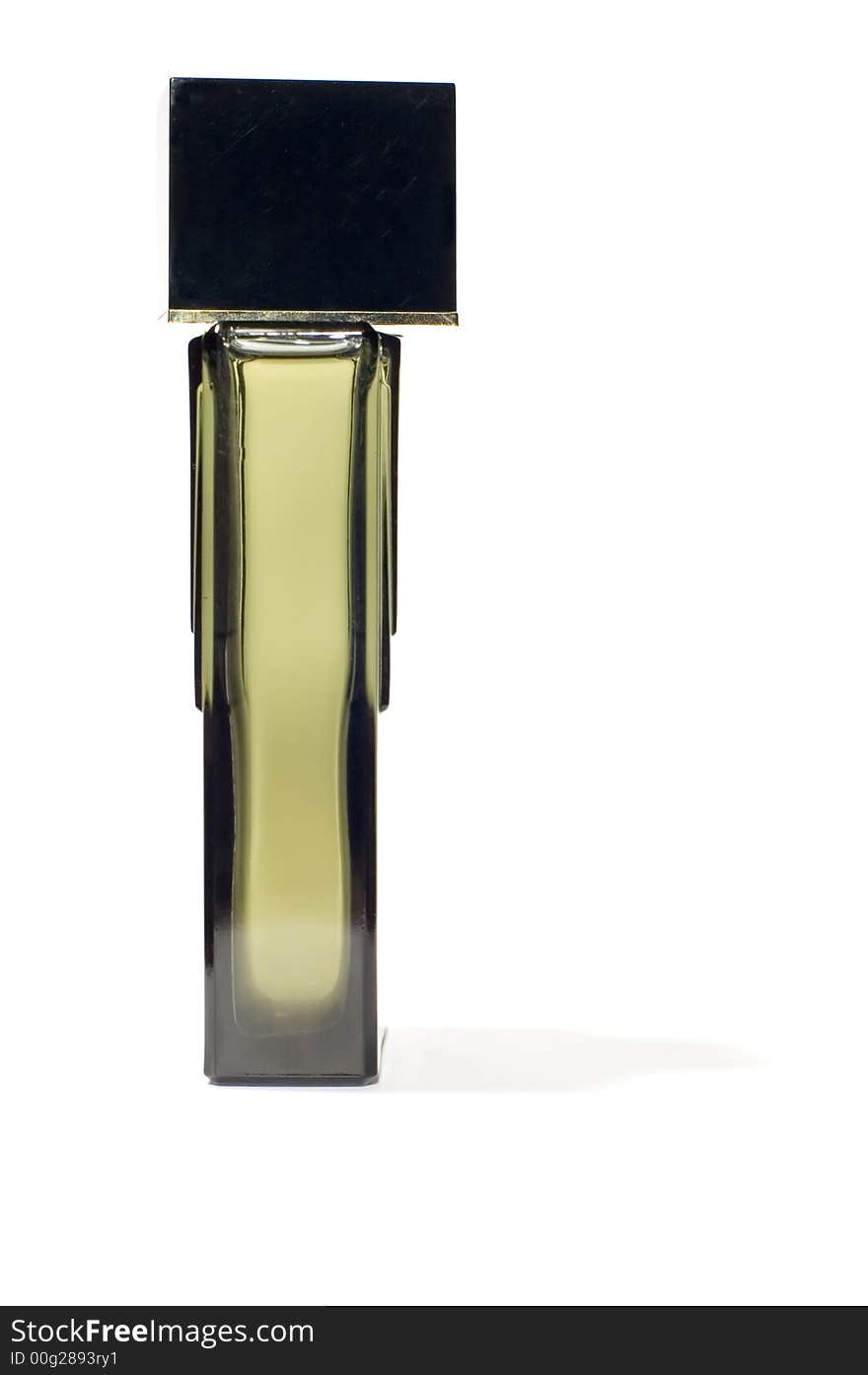 Series object on white bottle of perfume