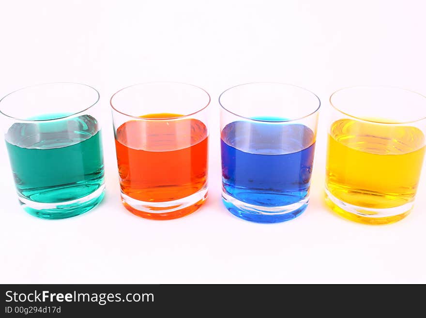 Color juice-red,yellow,green and blue