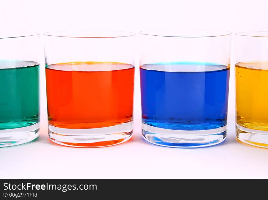 Color juice-red,yellow,green and blue