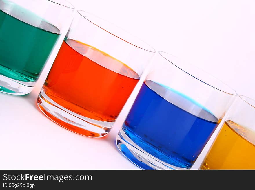 Color juice-red,yellow,green and blue