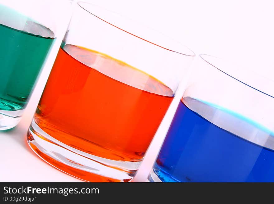 Color juice-red,yellow,green and blue