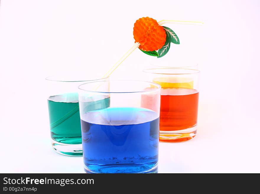 Color juice-red,yellow,green and blue