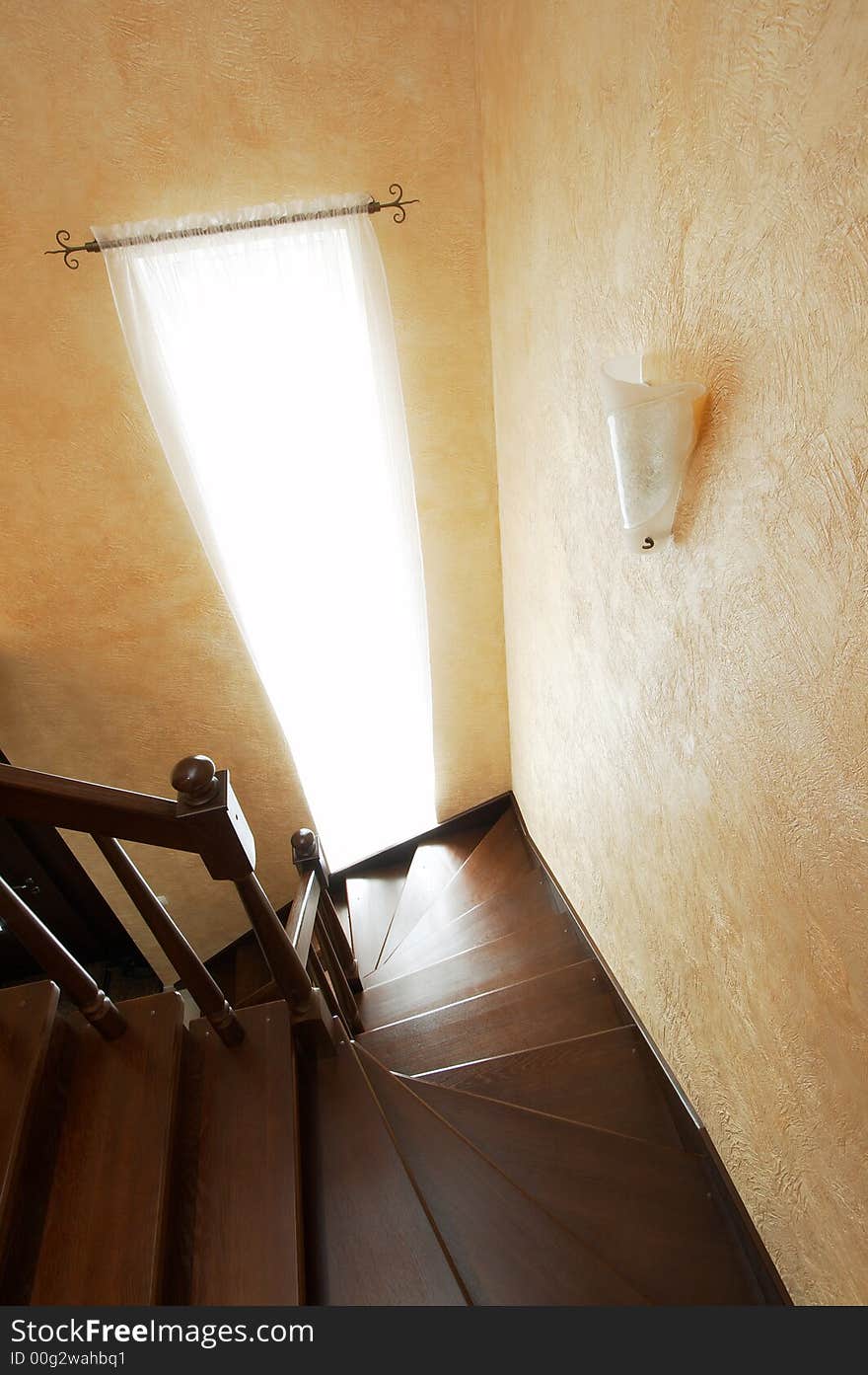 Beautiful staircase and window in the modern house