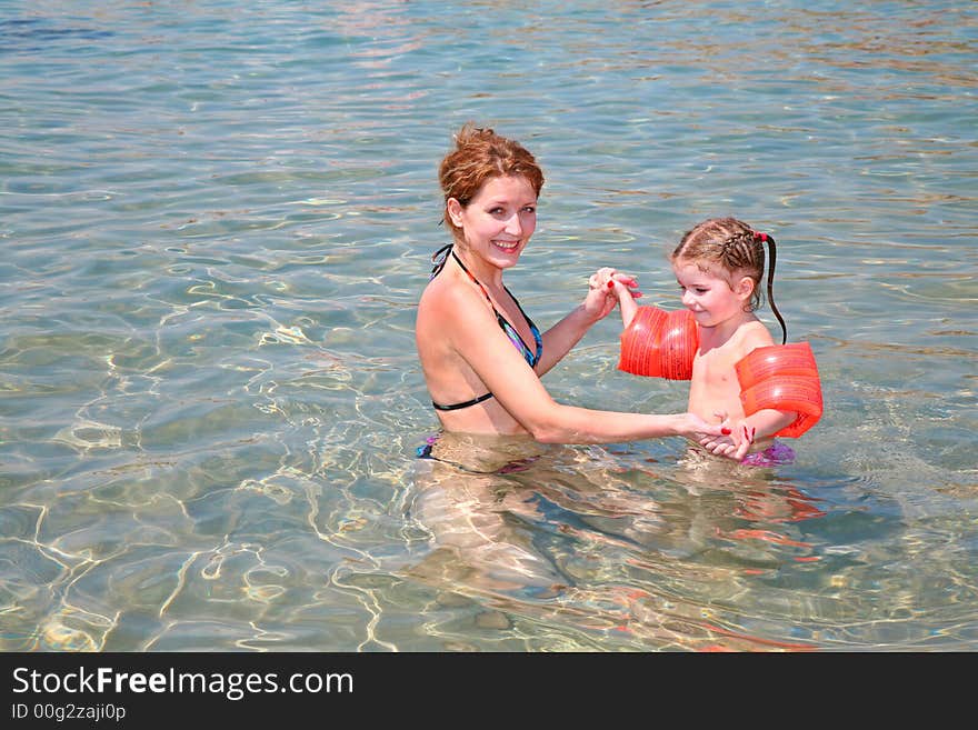 Mother with the daughter