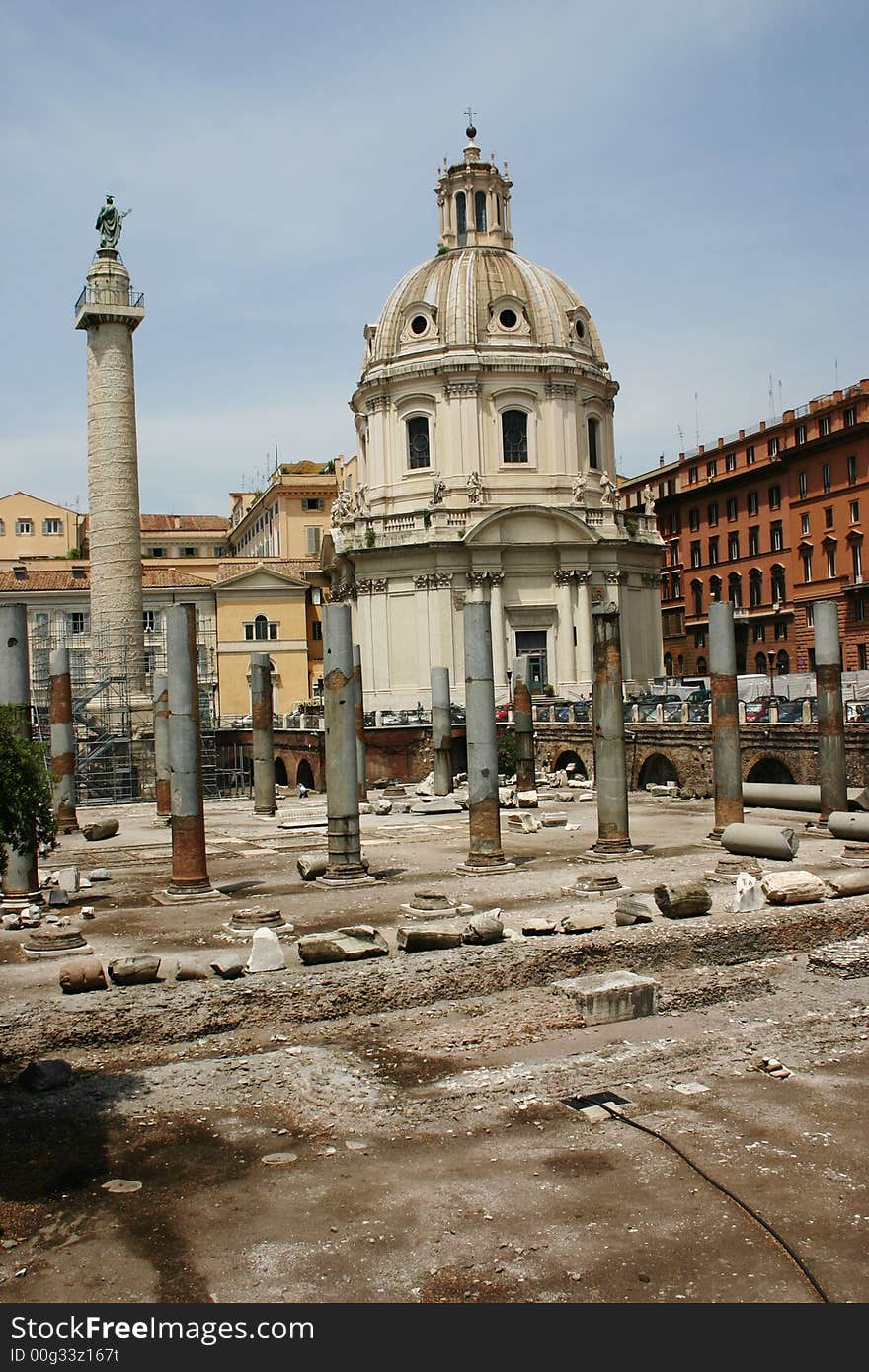 Front view of the Roman Forum. Front view of the Roman Forum