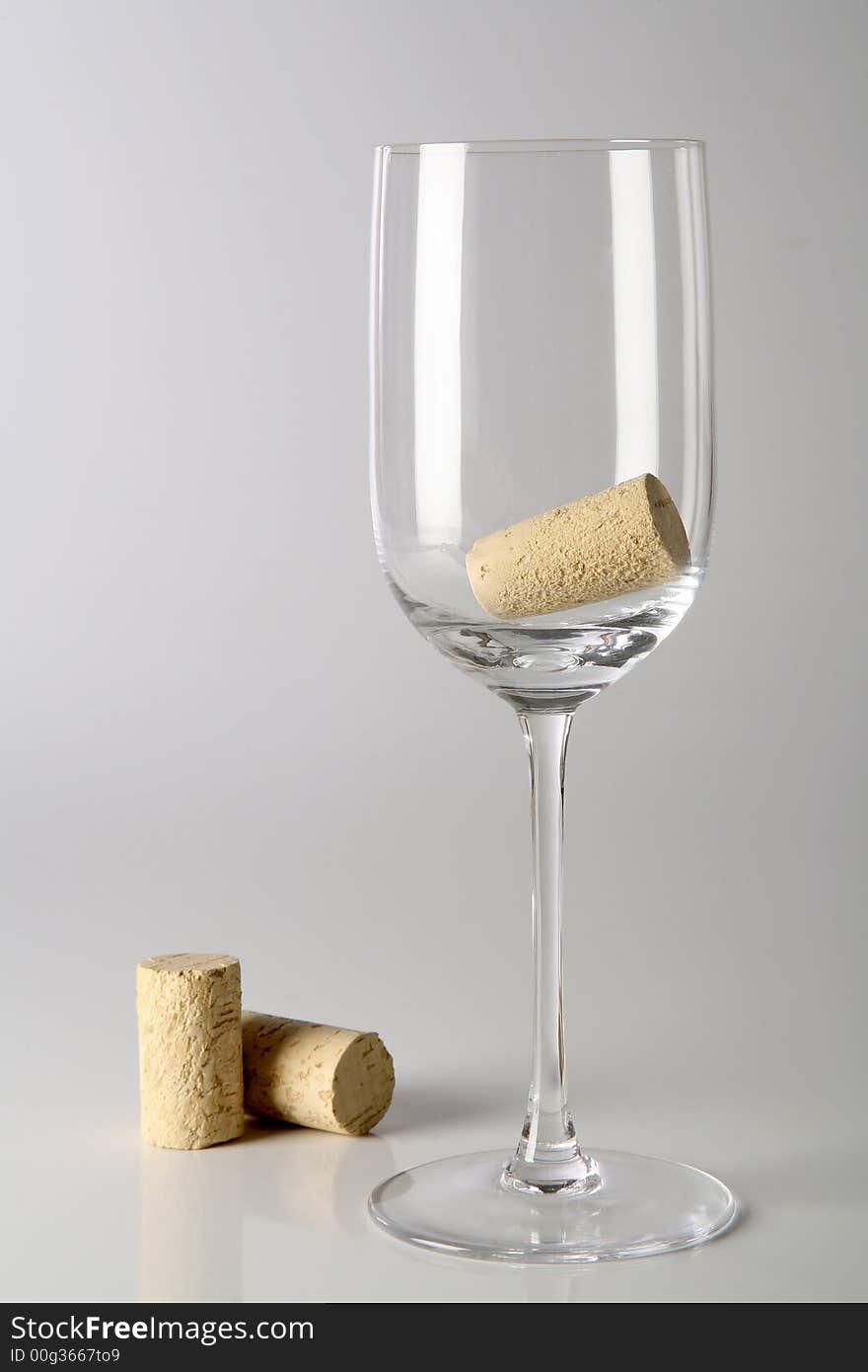 Glass with corks