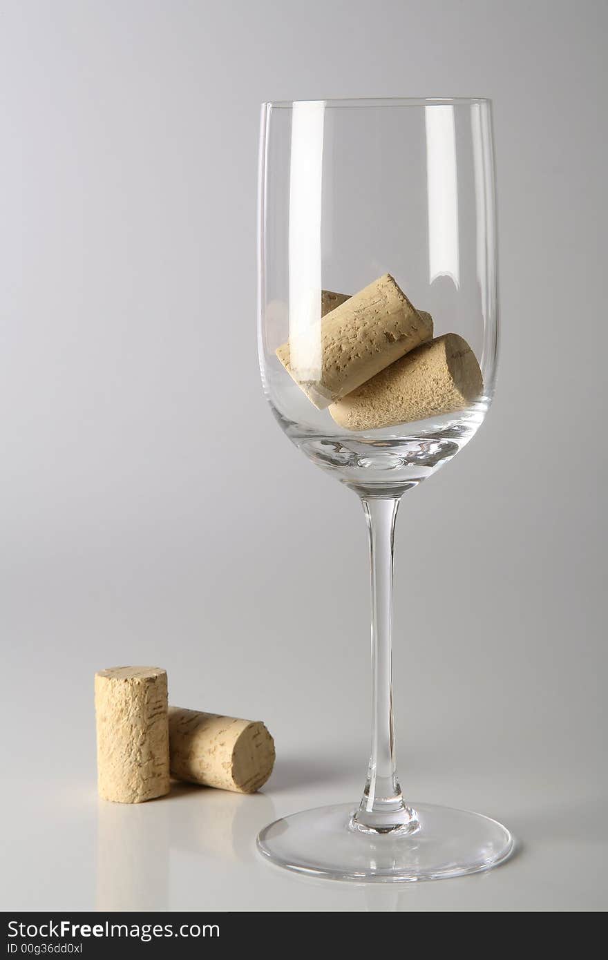 Glass with corks