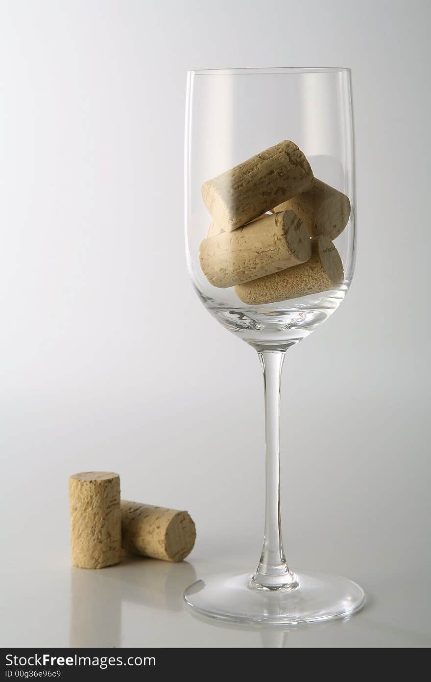 Glass with corks