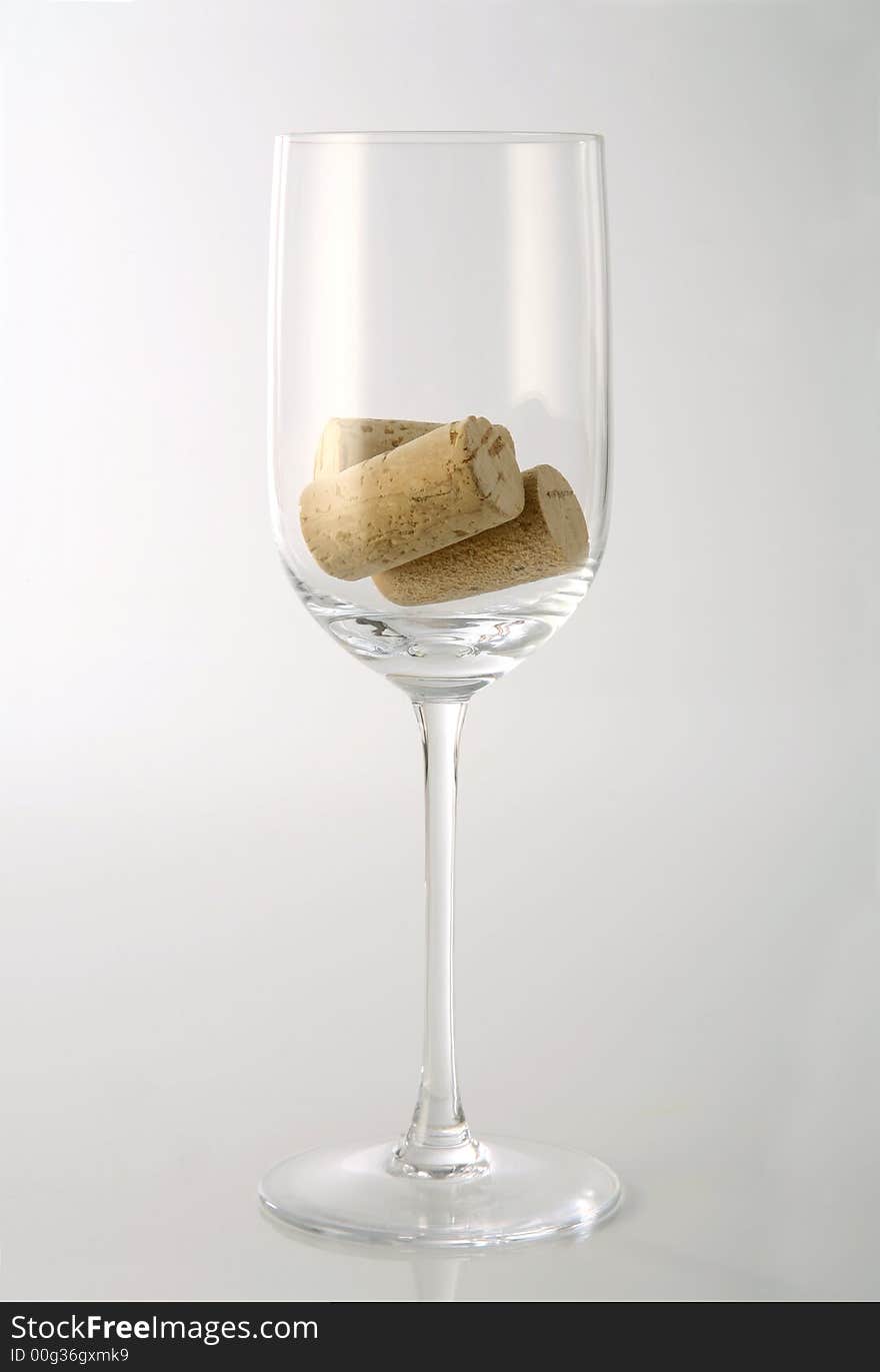 Glass with corks