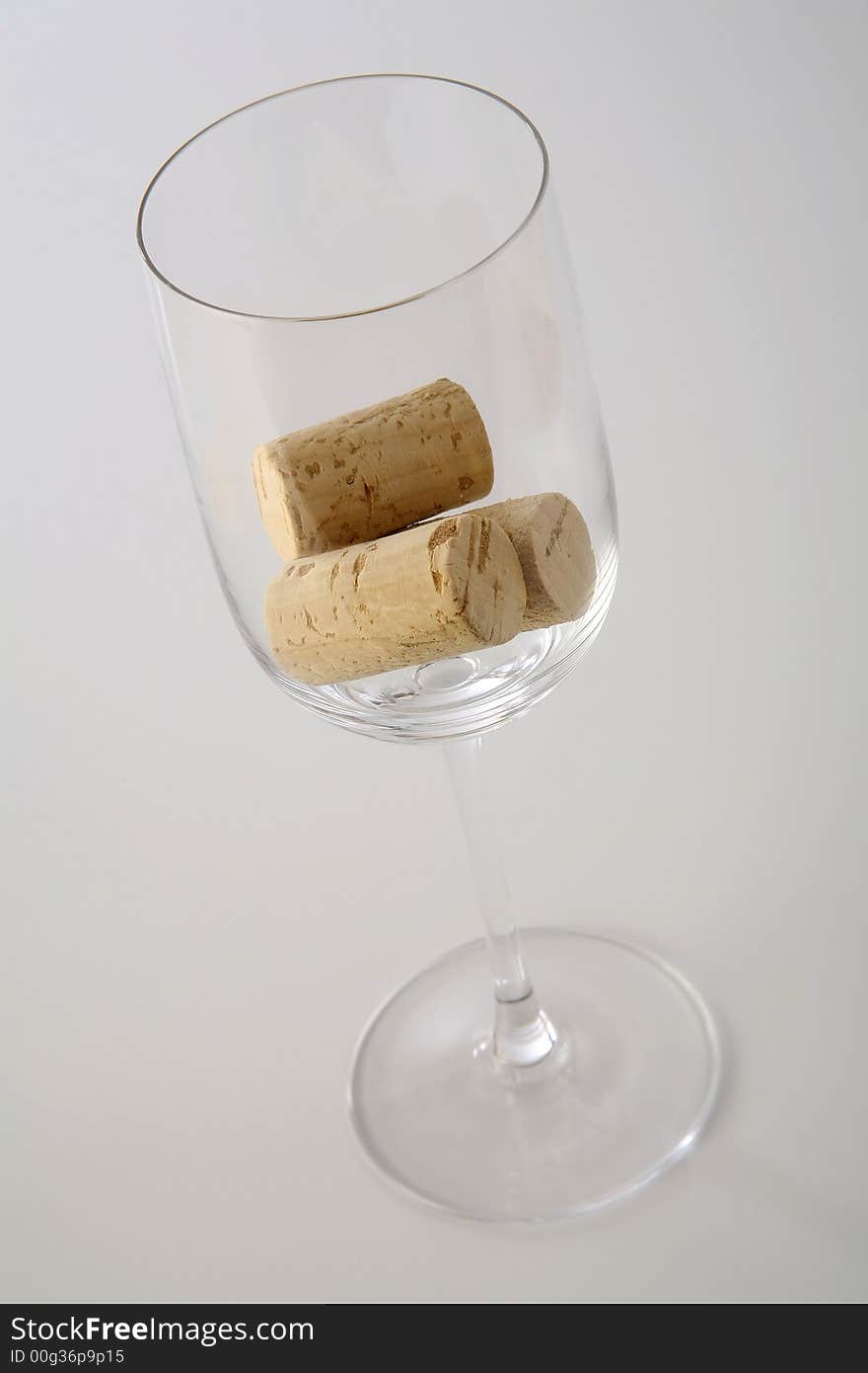 Glass with corks