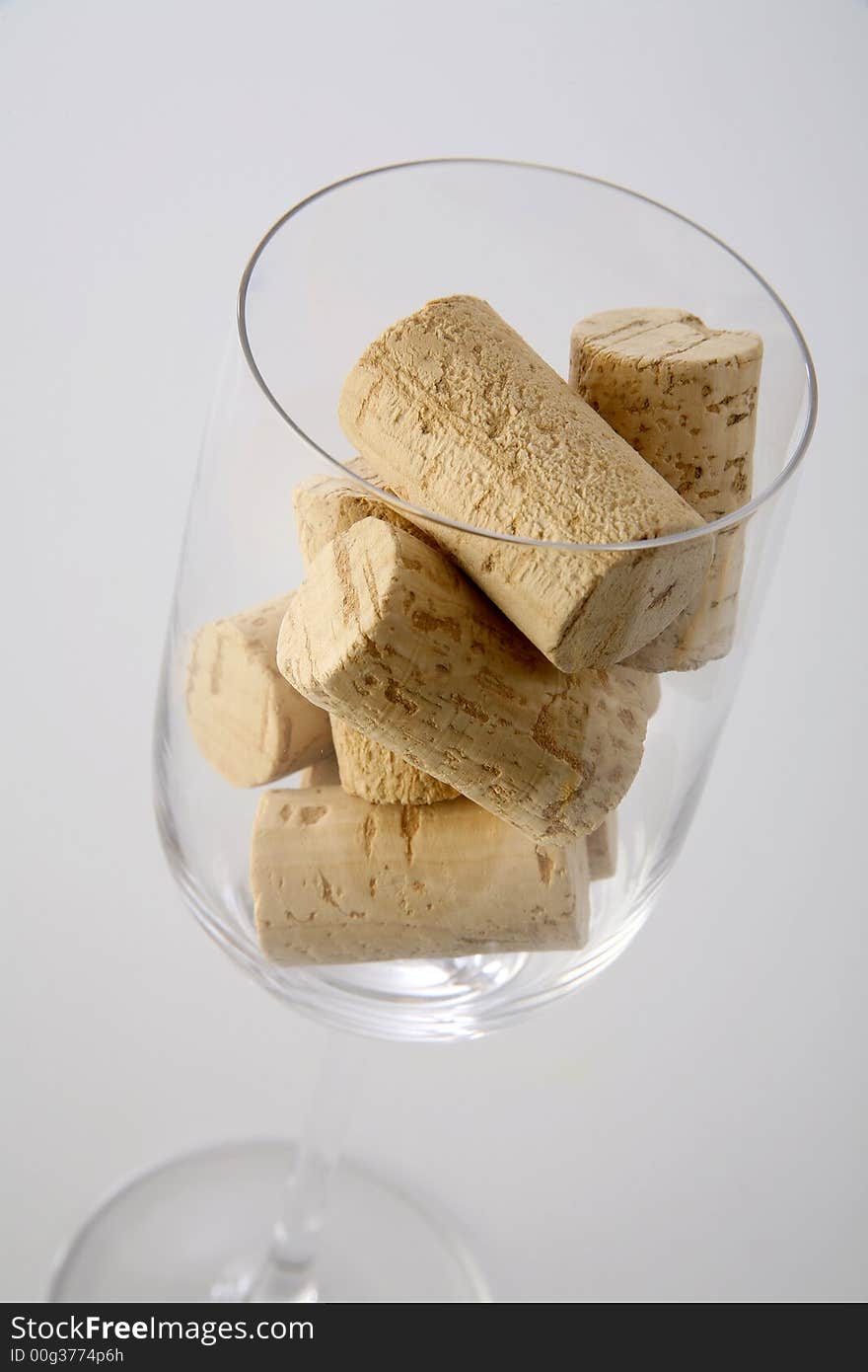 Glass with corks