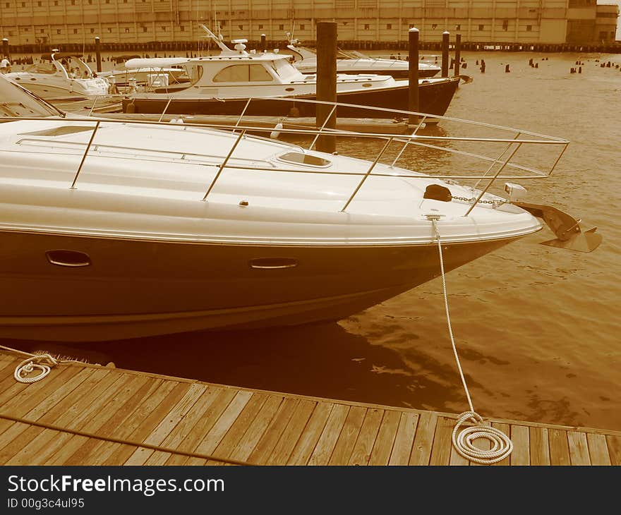 Boats docked at the chelsea pier nyc