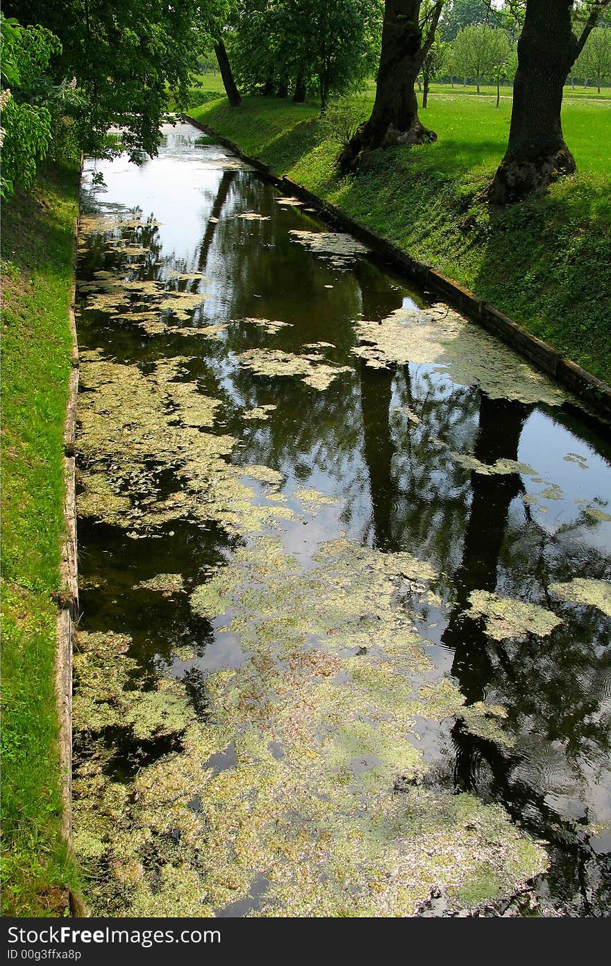 A view on a channel in nice park, latvia, eu. A view on a channel in nice park, latvia, eu