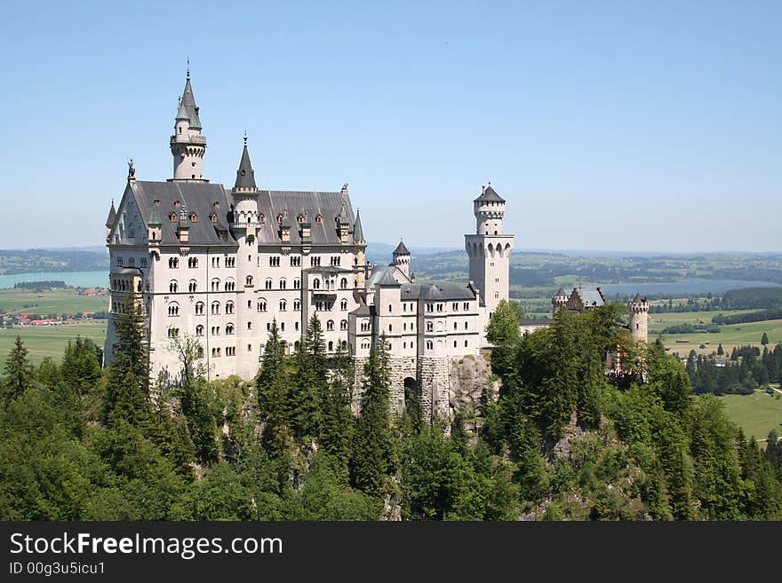 The bavarian castle of Neuschwanstein by Ludwig II