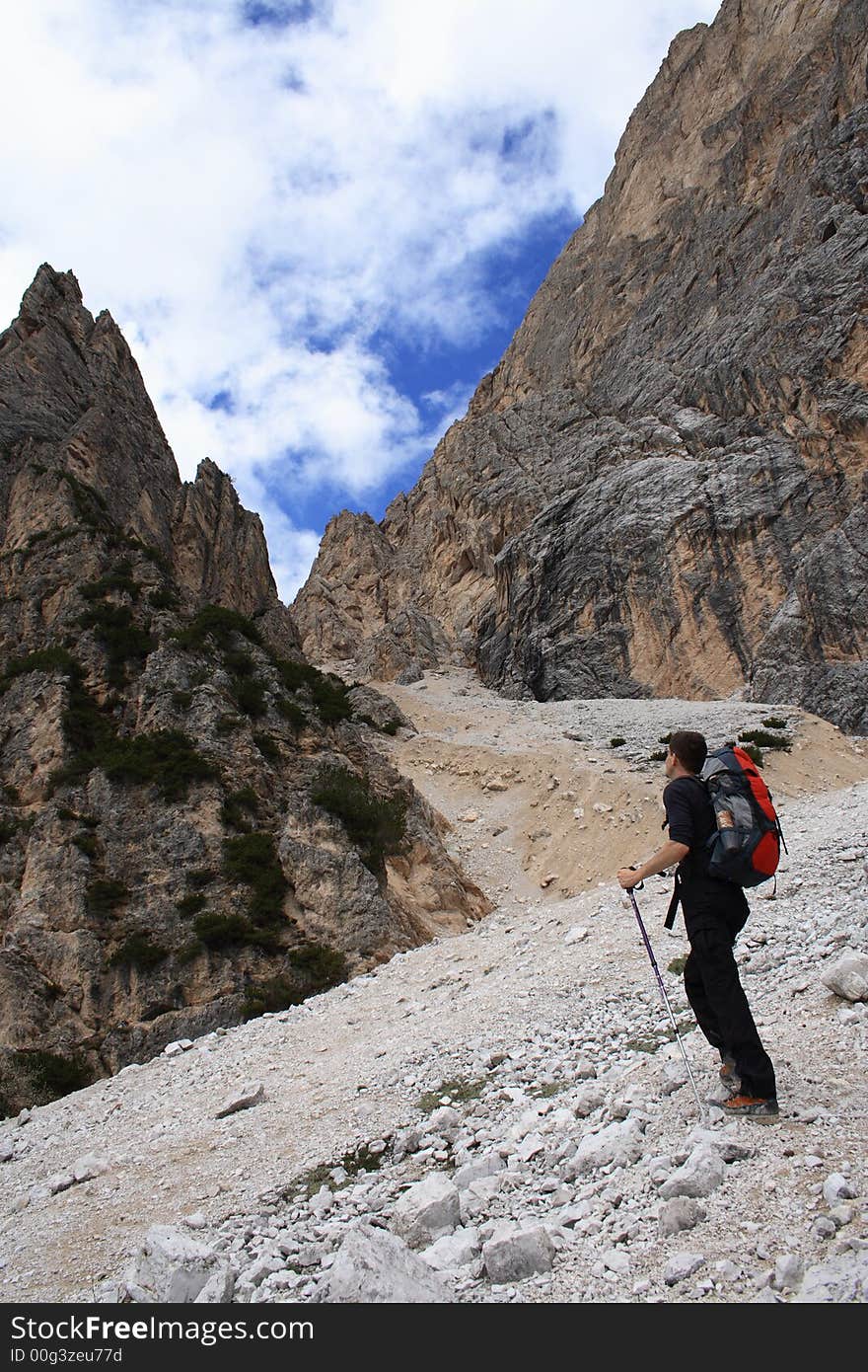 Mountaineering in the Dolomites,Italy