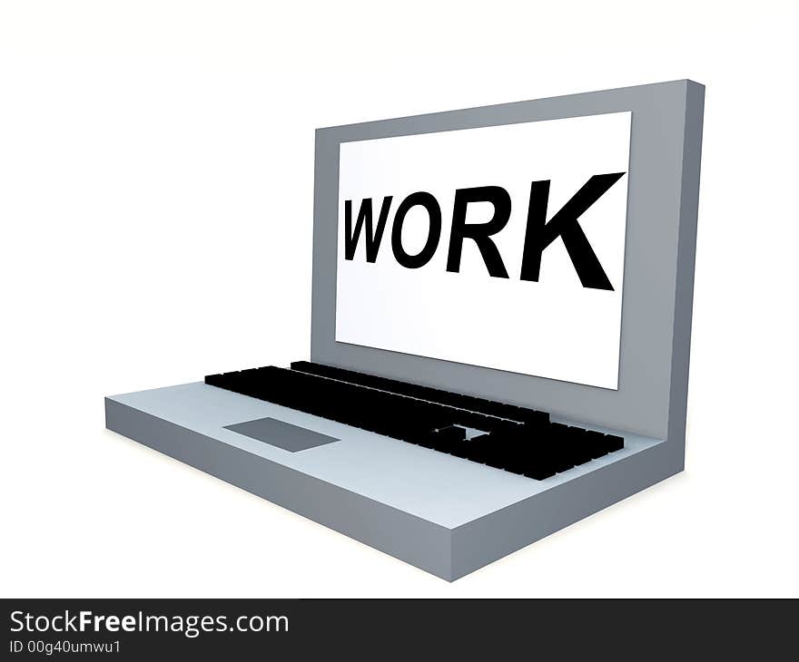 A simple computer created image of a Laptop/notebook computer. With a blank screen which you can fill in. A simple computer created image of a Laptop/notebook computer. With a blank screen which you can fill in.