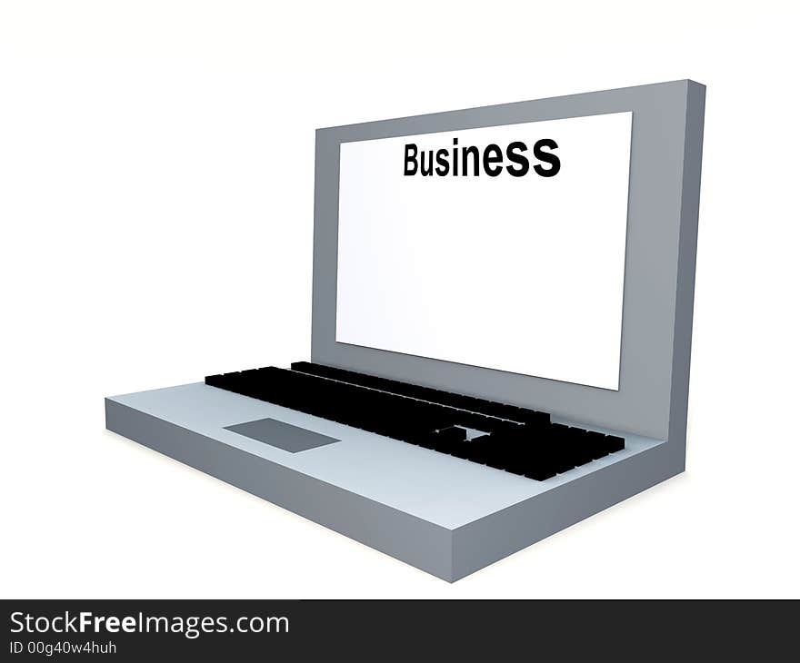 A simple computer created image of a Laptop/notebook computer. With a blank screen which you can fill in. A simple computer created image of a Laptop/notebook computer. With a blank screen which you can fill in.