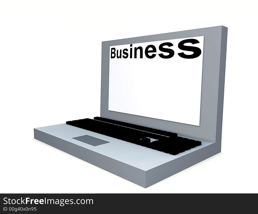 A simple computer created image of a Laptop/notebook computer. With a blank screen which you can fill in. A simple computer created image of a Laptop/notebook computer. With a blank screen which you can fill in.