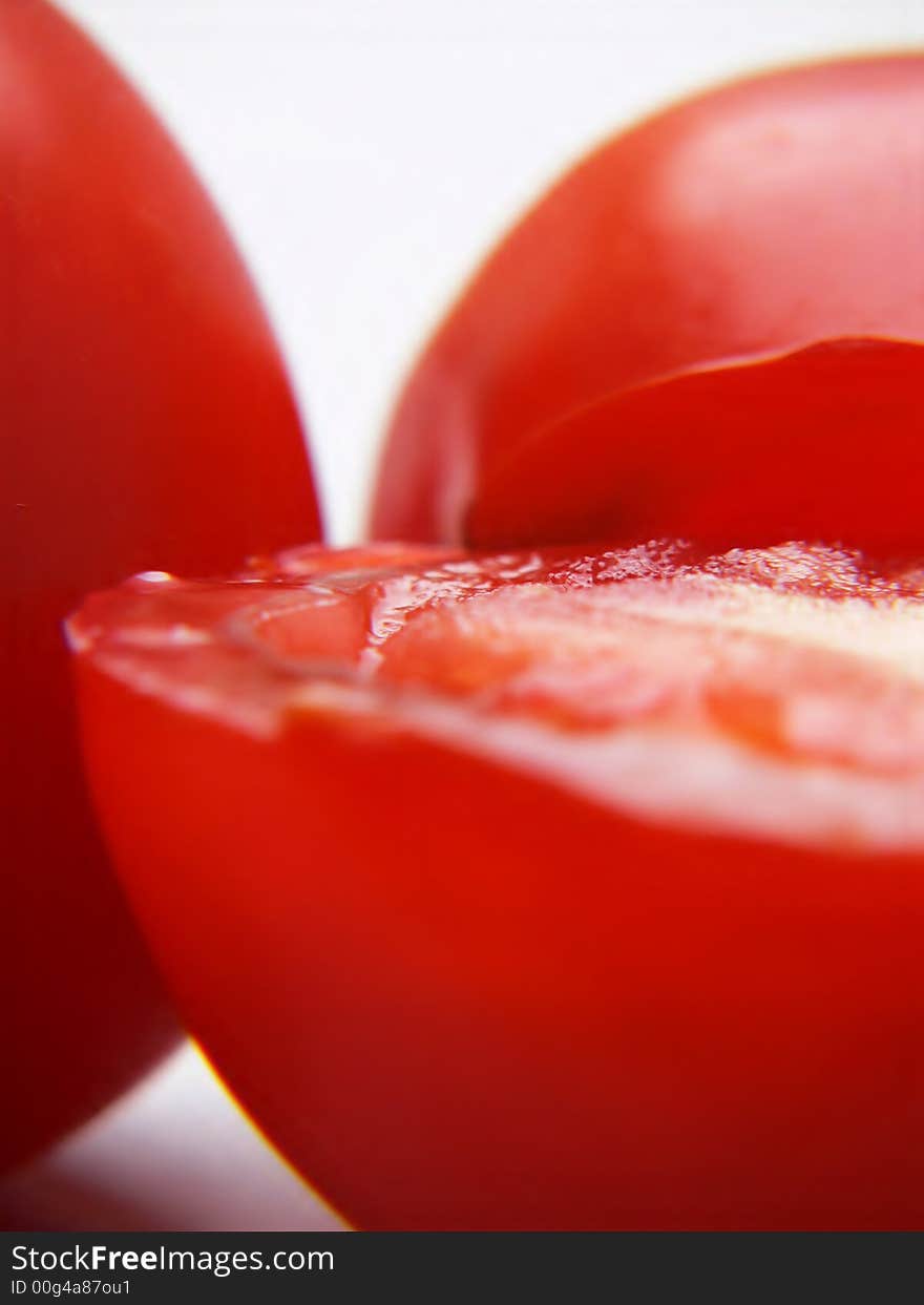 Tomatoes with the white background