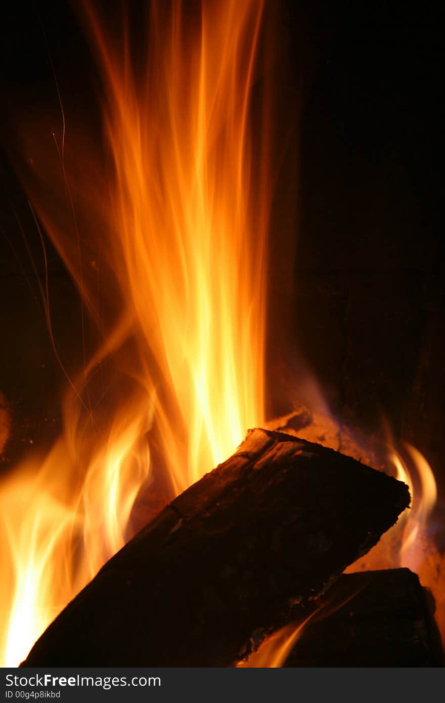 High wood fire long exposure