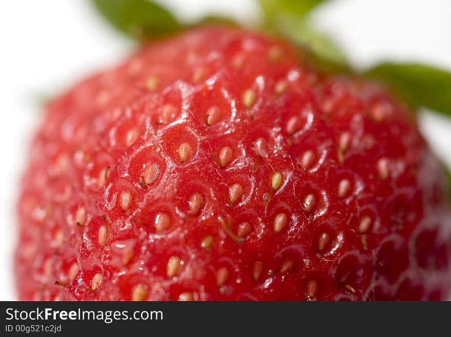 Ripe juicy strawberry close-up