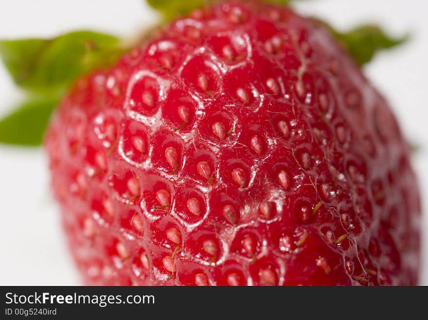 Ripe juicy strawberry close-up