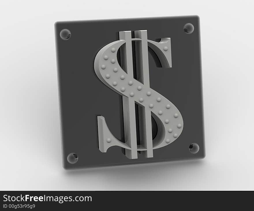 Very beautiful three-dimensional illustration. Dollar. 3d