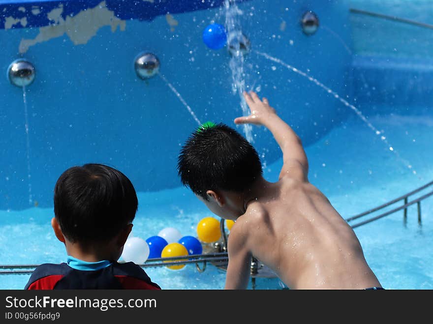 Children Play Water Game