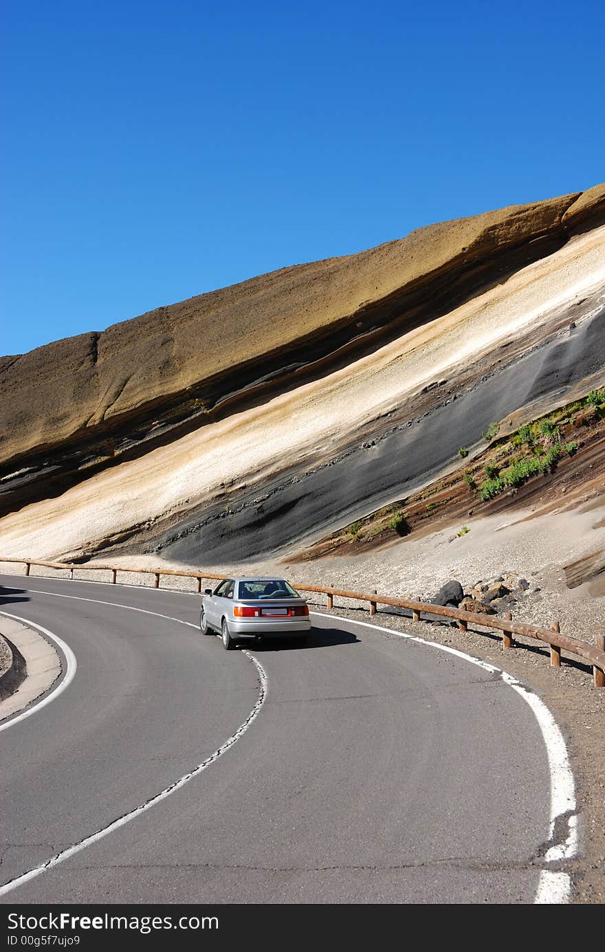 Road in volcanic landscap