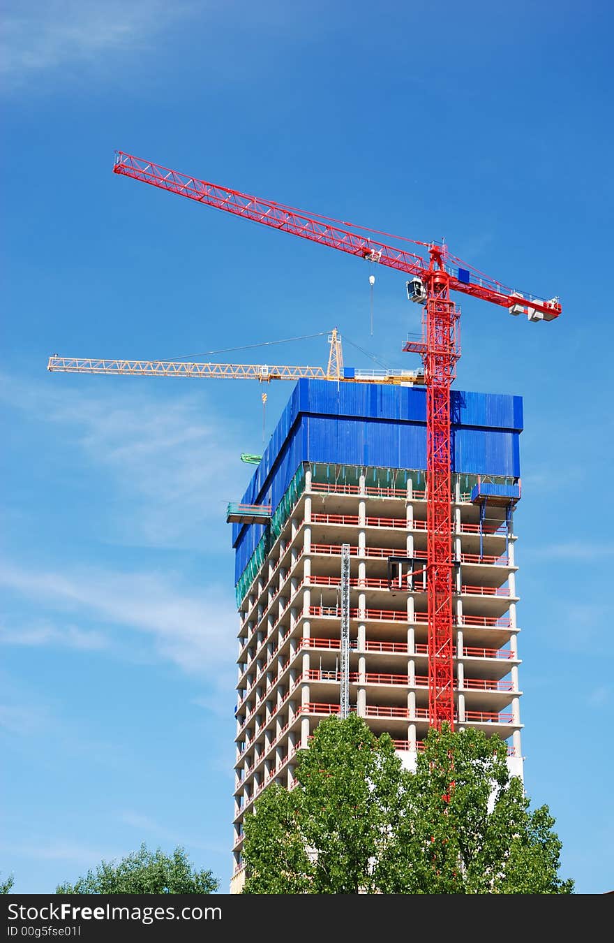 Construction site with cranes