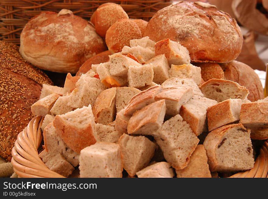 Bread in a food display