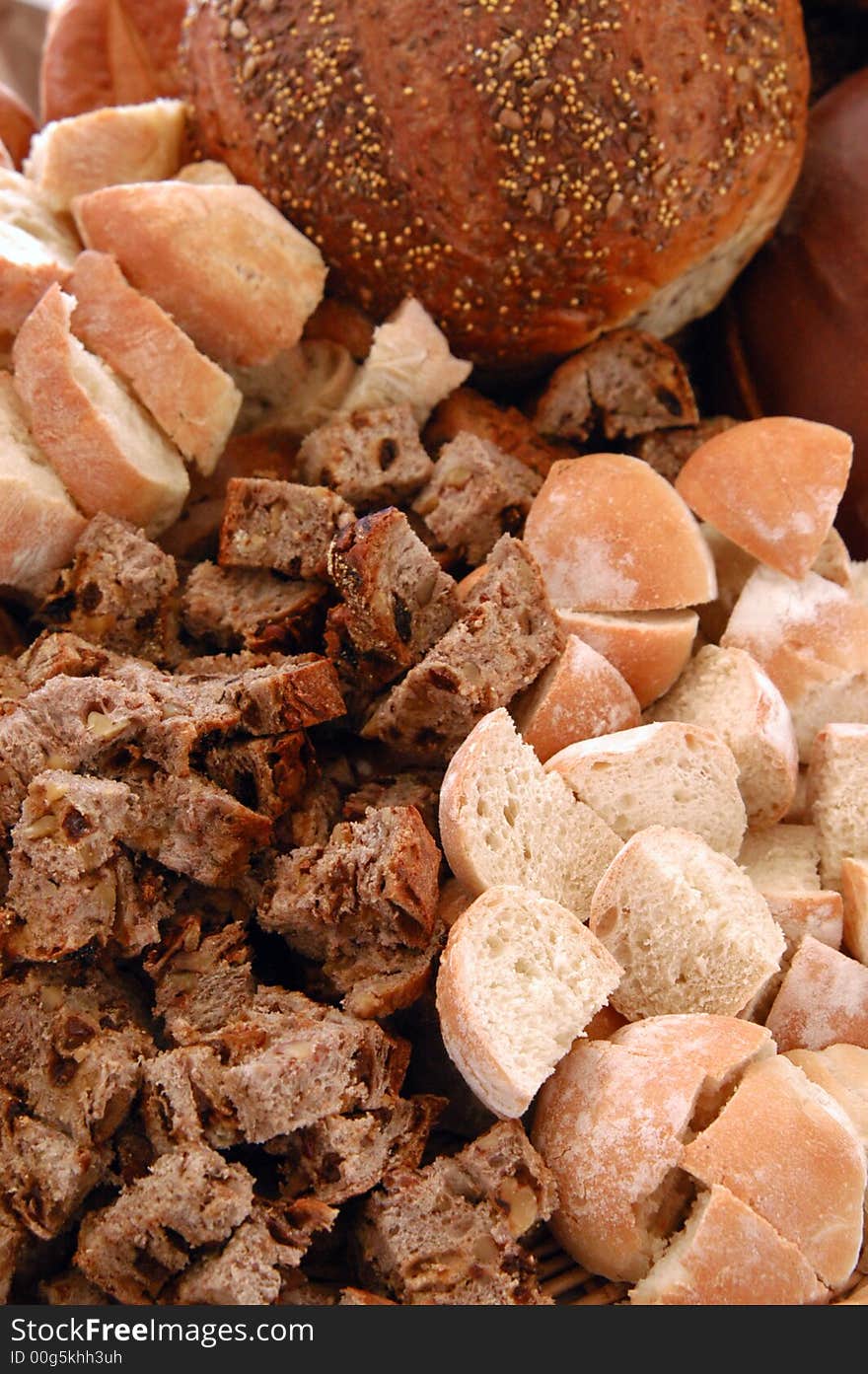 Bread in a food display