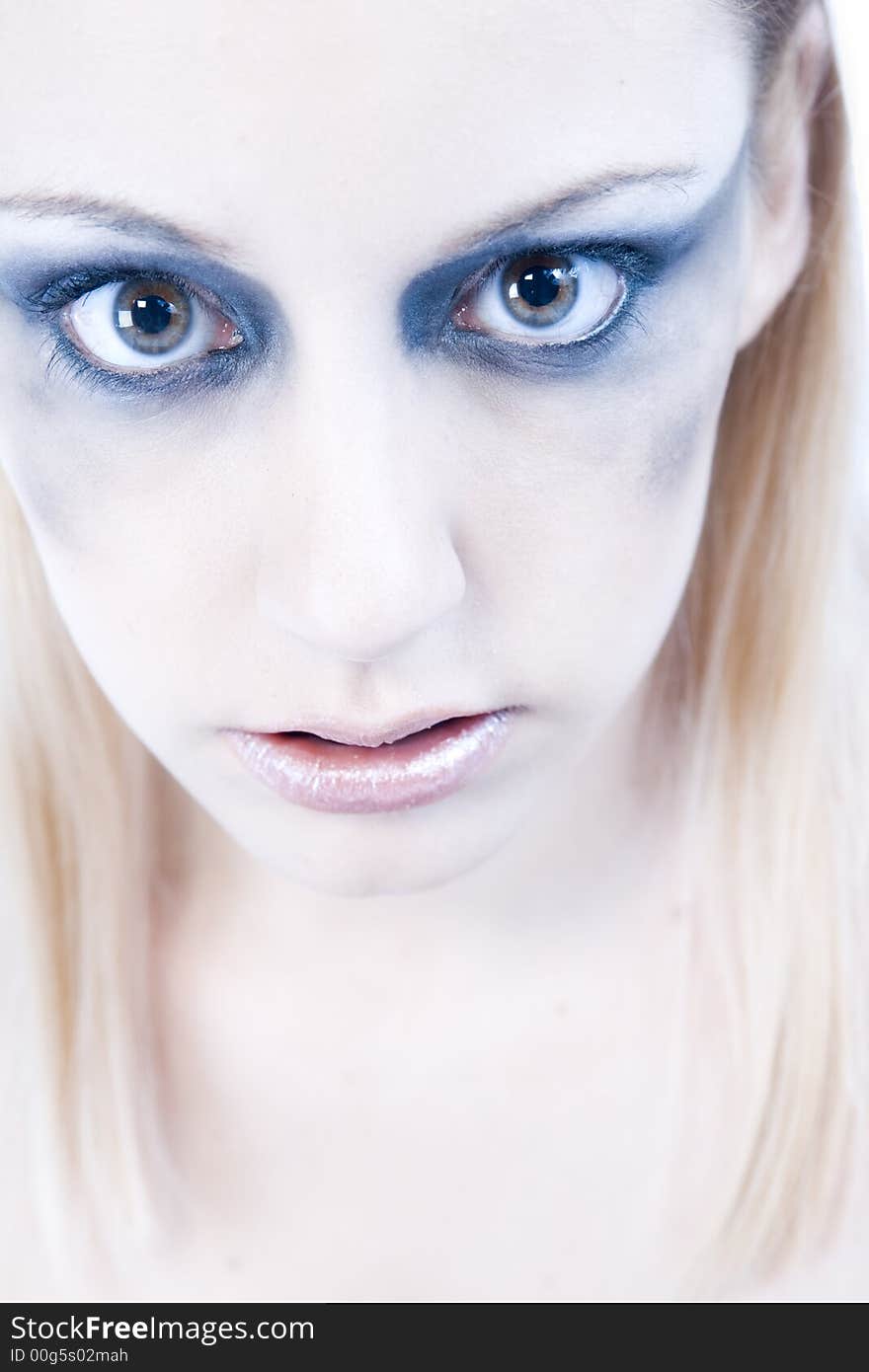 A beauty portrait taken from a beauty woman model in the studio. A beauty portrait taken from a beauty woman model in the studio