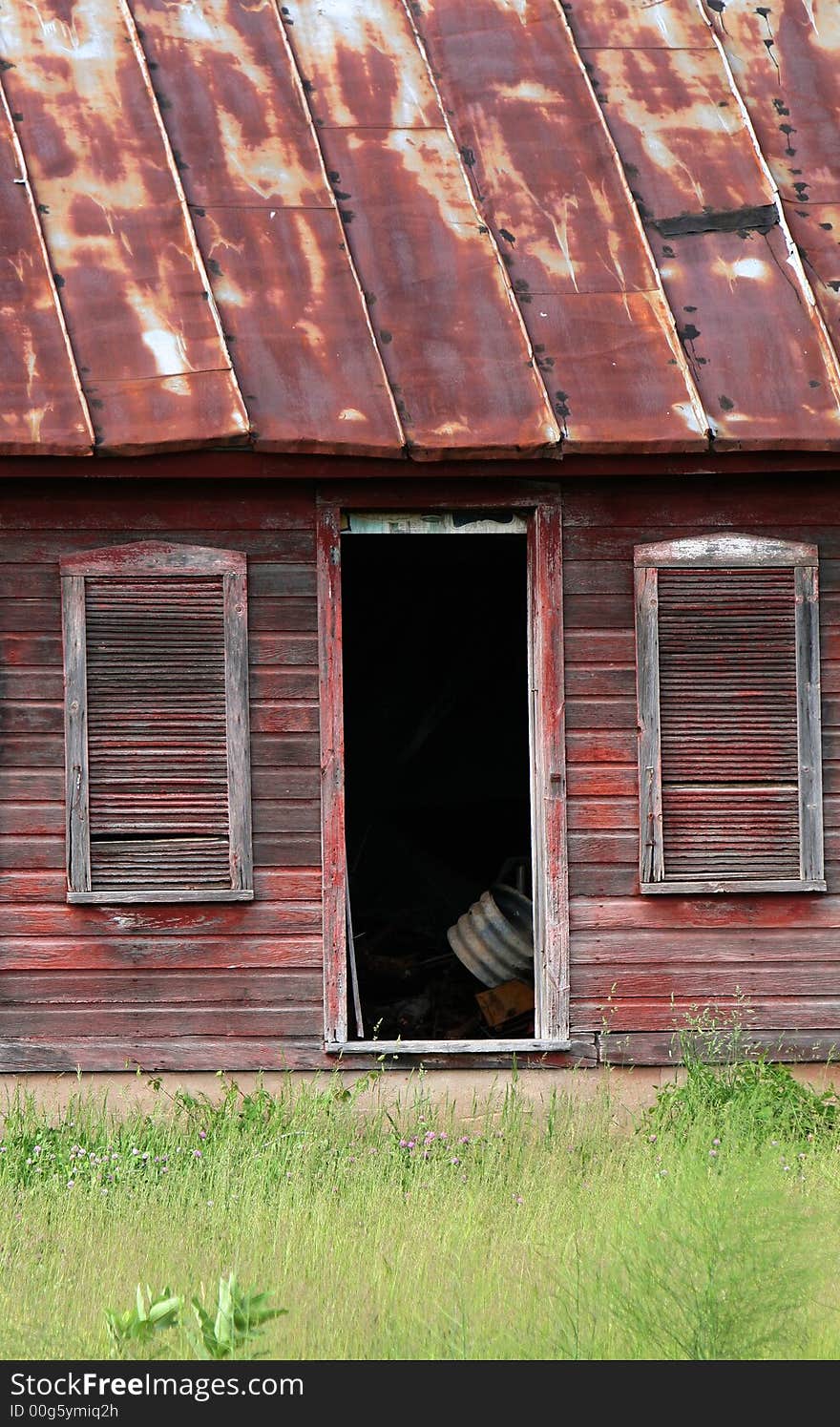 Falling apart rustic old farmhouse