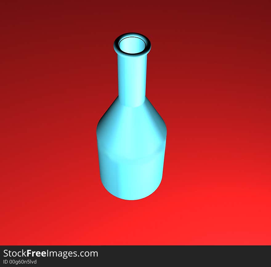 Picture with the image of an empty bottle on a red background