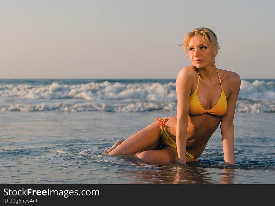 A beautiful women relaxing in the water. A beautiful women relaxing in the water