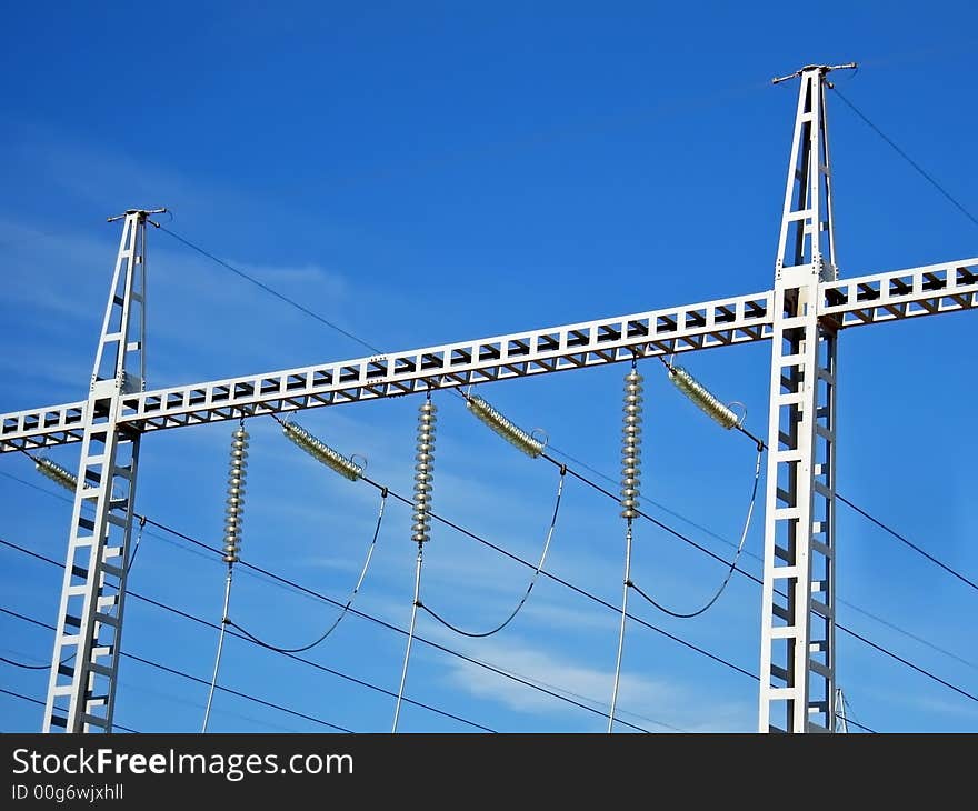 Metallic structures in a power substation. Metallic structures in a power substation