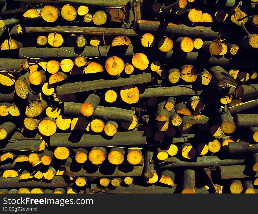 Wood pile in Belmonte village, Portugal.