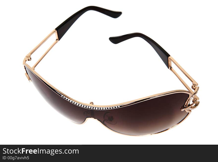 Sunglasses with an ornament on a white background