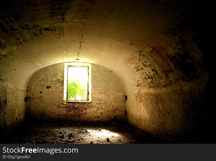 An old ancient room inside the building. An old ancient room inside the building