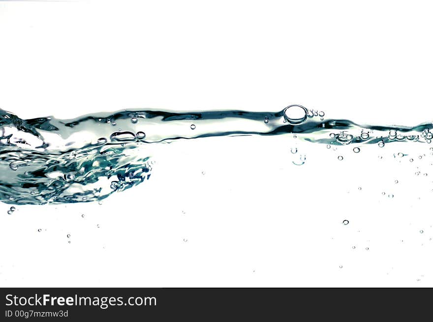 Close-up of isolated blue water. Close-up of isolated blue water