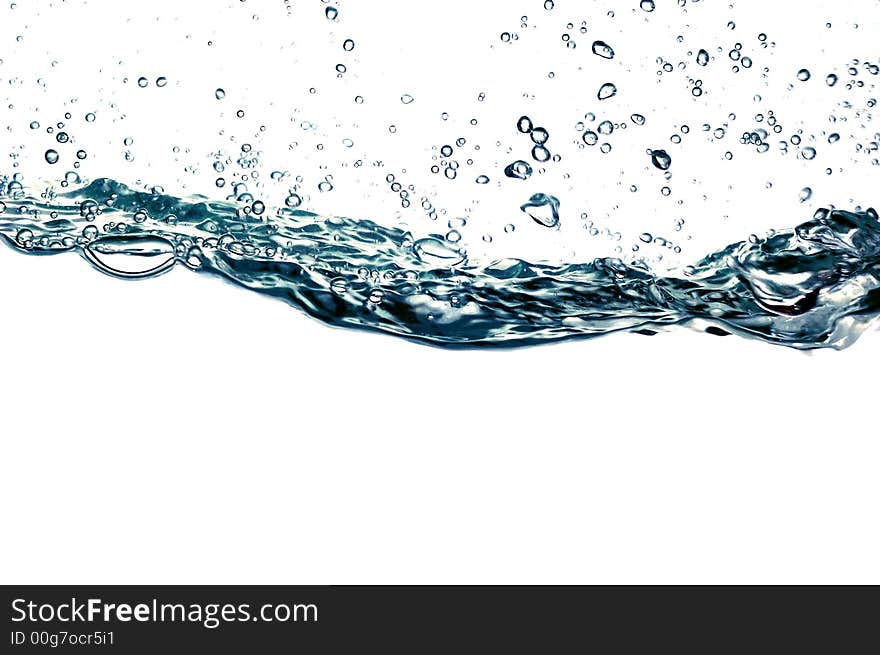 Close-up of isolated blue water. Close-up of isolated blue water