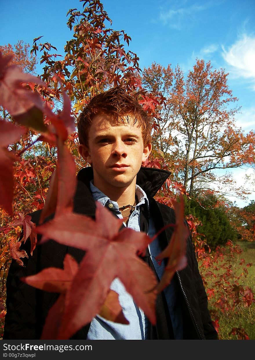 Autumn Leaves Over Portrait